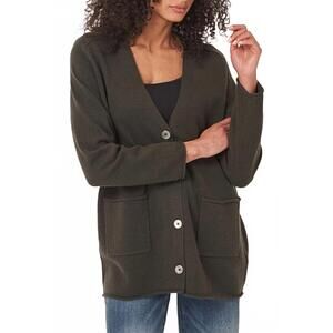 NEW REPEAT CASHMERE long cashmere sweater top in khaki